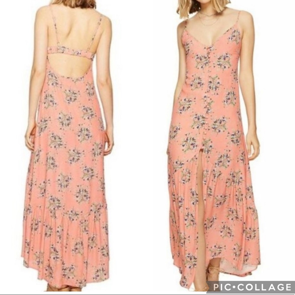 FLYNN SKYE UNBUTTON ME EVENING CUTS FLORAL DRESS M